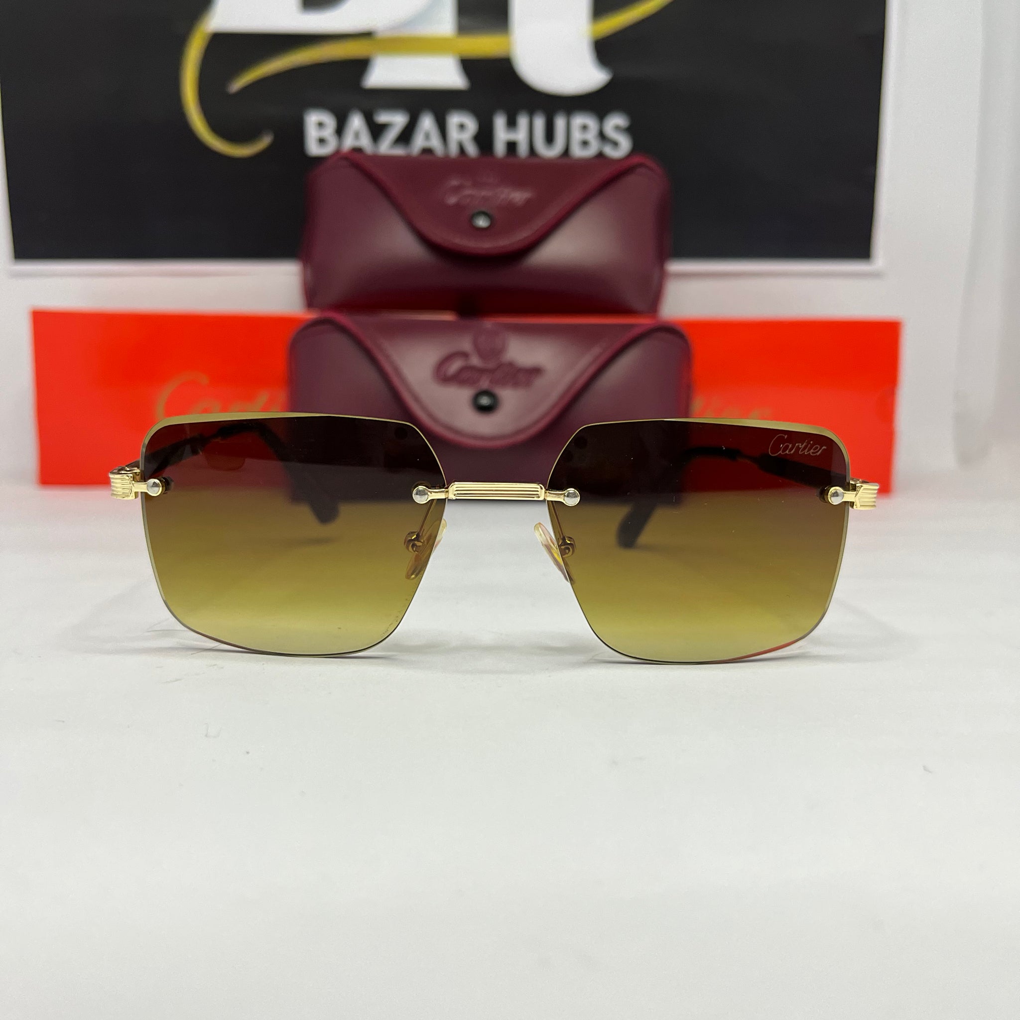 100% Original Cartier Polarized Square Sunglasses (Made in Italy)
