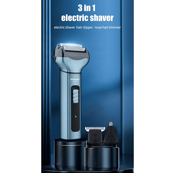 Kemei 3 in 1 Rechargeable Shaver Multi Functional Beard Shaving Machine Multi Purpose Razor